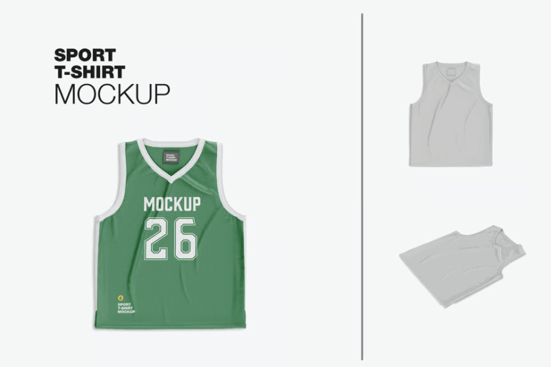 Flat-Style Basketball Jersey Template