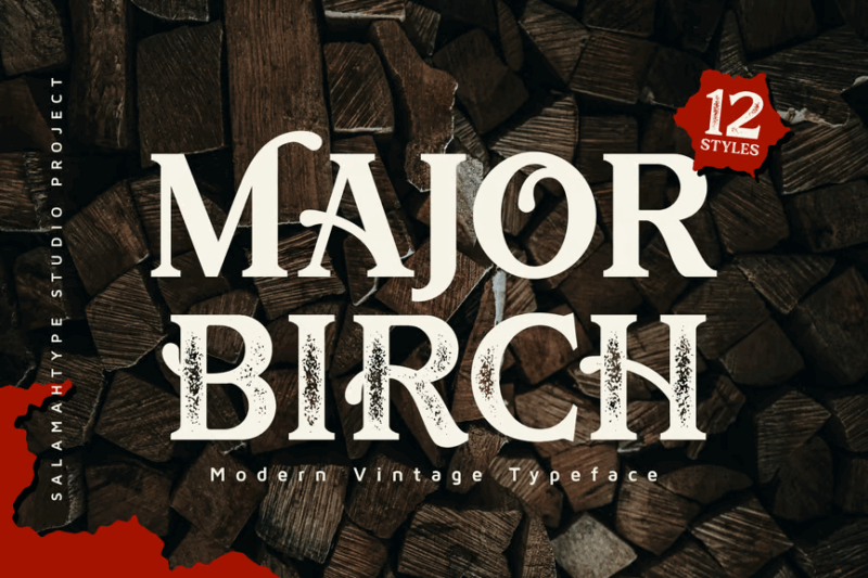 Major Birch - Vintage Logo Font