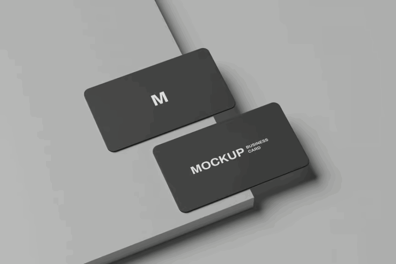 Top-Down Designer Business Card Mockup