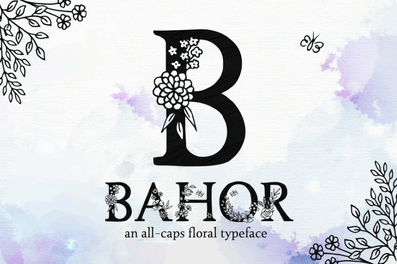 Bahor - Hand Made Floral Typeface
