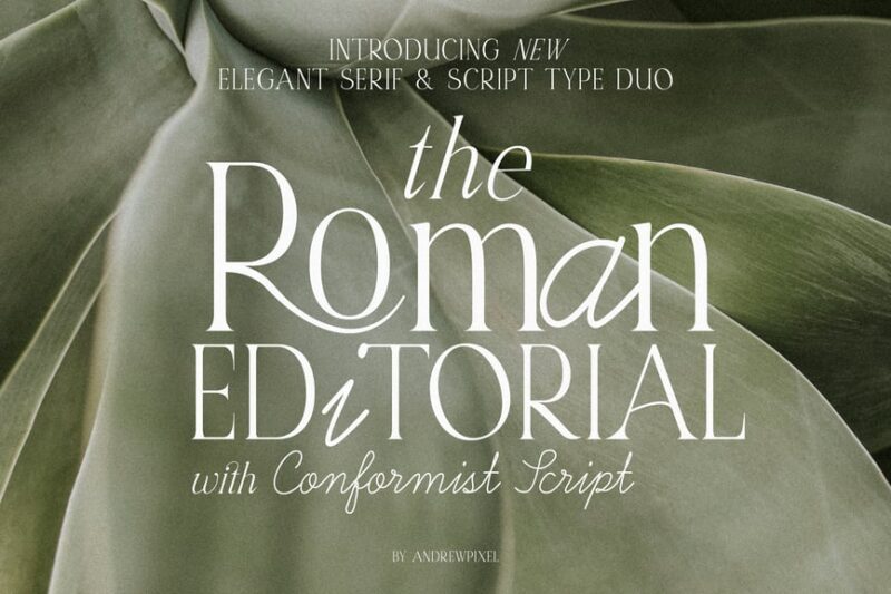 Roman Editorial + Script Elegant Font Duo