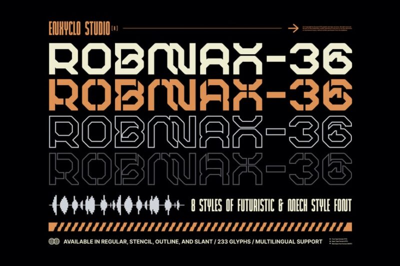ROBMAX-36 - Futuristic Cyberpunk Mecha Font