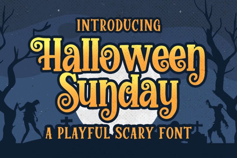 Halloween Sunday - a Playful Scary font