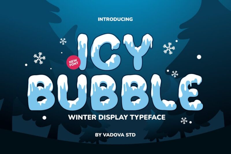 Icy Bubbles Display Winter Font