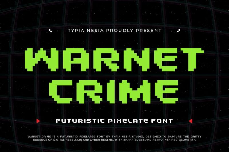 Warnet Crime – A Bold Arcade Pixel Font