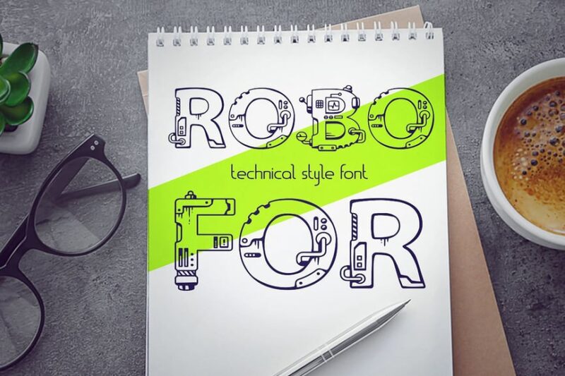Robofor_mechanical engineering font