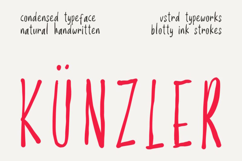 Künzler – Condensed Handwritten Font