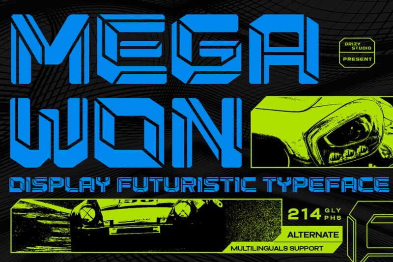 Megawon - Futuristic Modern Sport Font