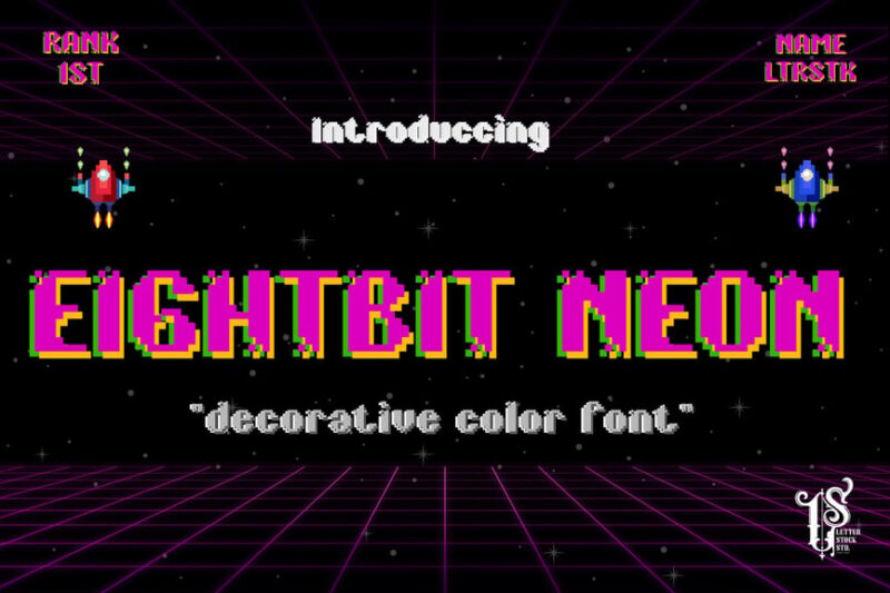 Eight-Bit Neon – Opentype SVG Color Font