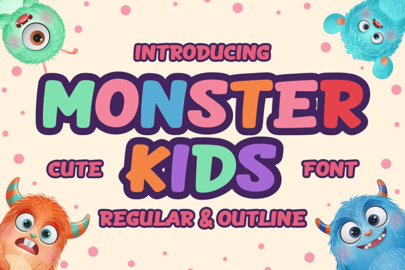 Monster Kids a Layered Cute Font