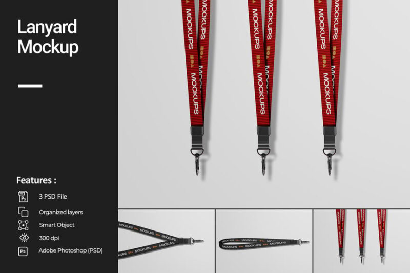 ID Card & Badge Lanyard Mockup