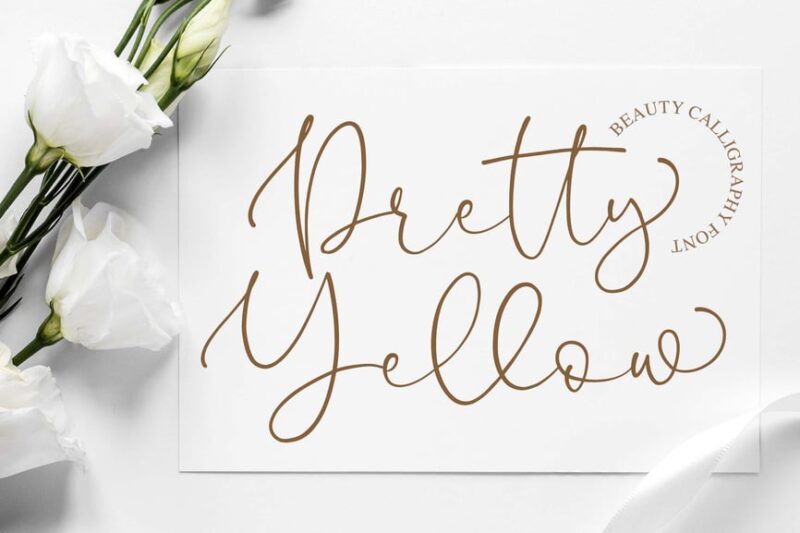 Pretty Yellow Beauty Calligraphy Font
