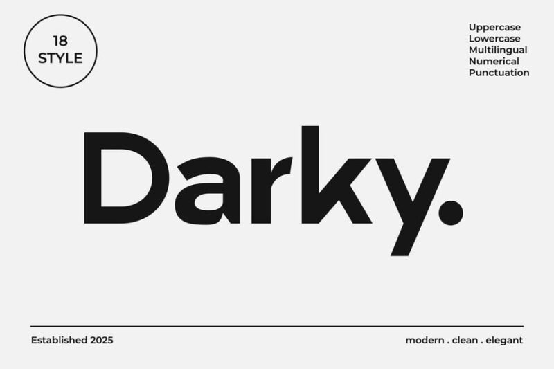 Darky Clean Minimal Font Family