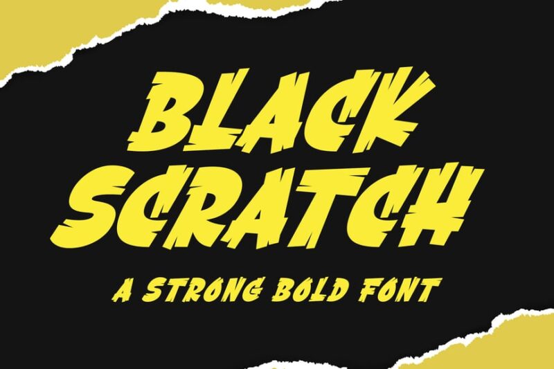 Black Scratch - Strong Bold Font