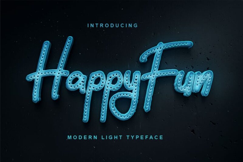 HappyFun | Modern Light Typeface