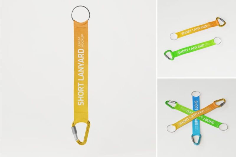 Short Lanyard Collection Mockup