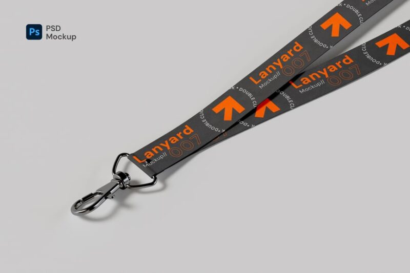 Lanyard with ID Card Mockup