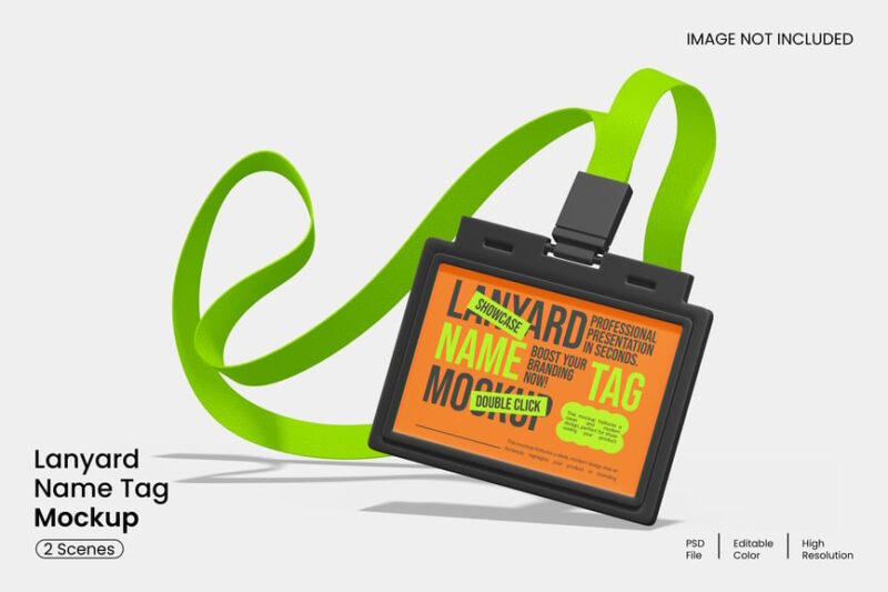 Name Tag & Lanyard Mockup