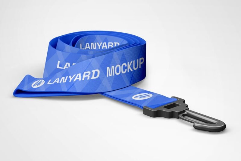 ID Card Holder & Ribbon Lanyard Mockup