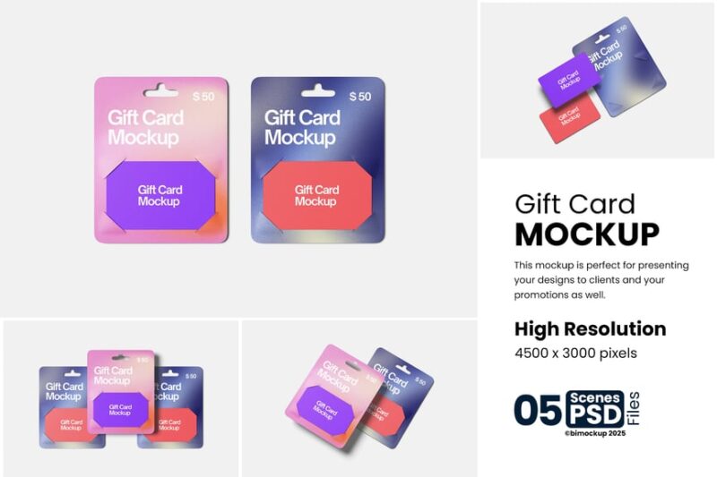 Credit Card Style Gift Card Mockup