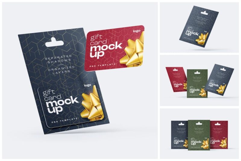 Promotional Gift Card Mockup Set