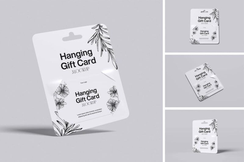 Hanging Retail Gift Card Mockup