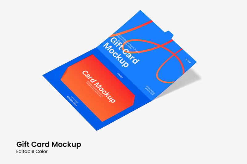 Modern Plastic Gift Card Mockup