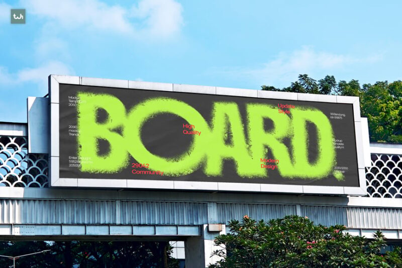 Overhead Highway Billboard Display Mockup 004