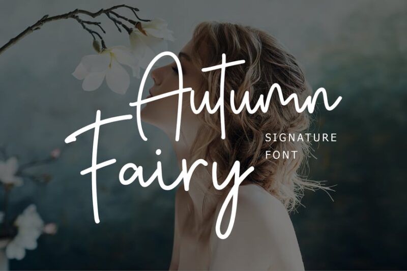 Autumn Fairy Signature Monoline Script