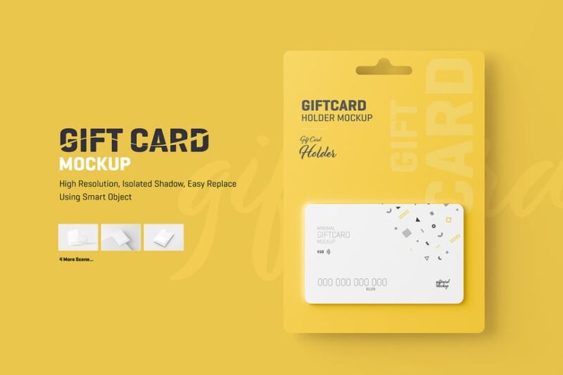 Complete Gift Card with Holder Mockup