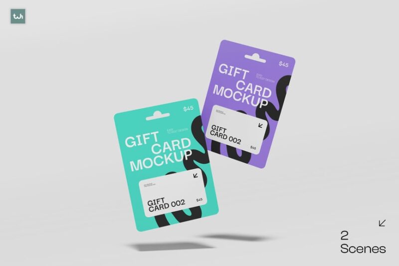 Multi-Angle Gift Card Mockup