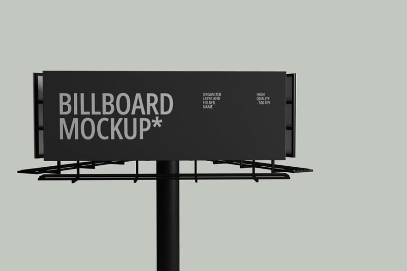 Realistic Billboard Mockup with Clean Background