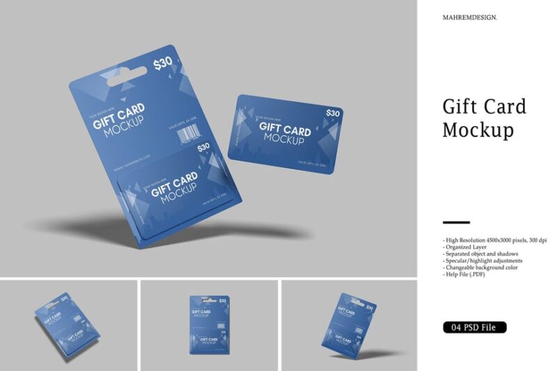 Brand Identity Gift Card Mockup