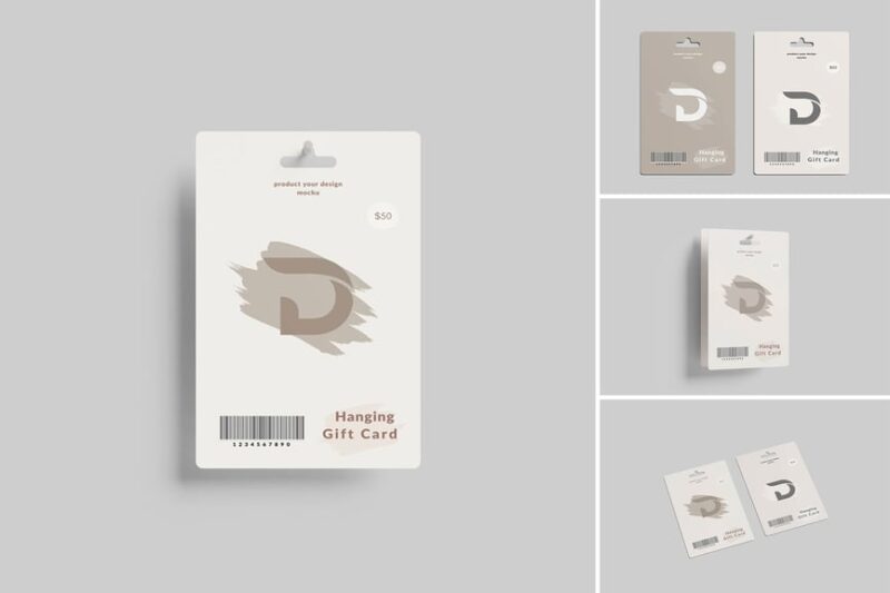Hanging Gift Card Mockup Vol.2
