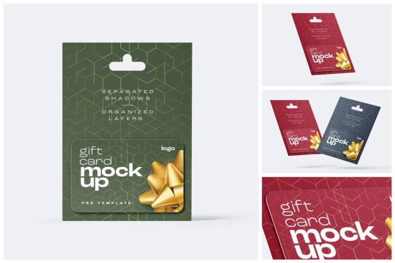 Multi-Scene Gift Card Mockup Set