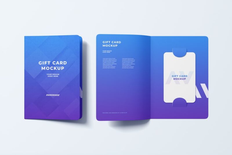 Realistic Professional Gift Card Mockup