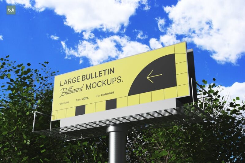 Large Bulletin Billboard Mockups | 004