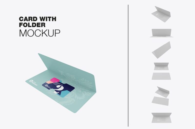 Gift Card Folder Display Mockup