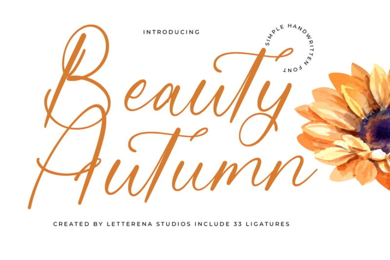 Beauty Autumn Simple Handwritten Font