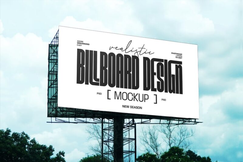 Highway Realistic Billboard Mockup