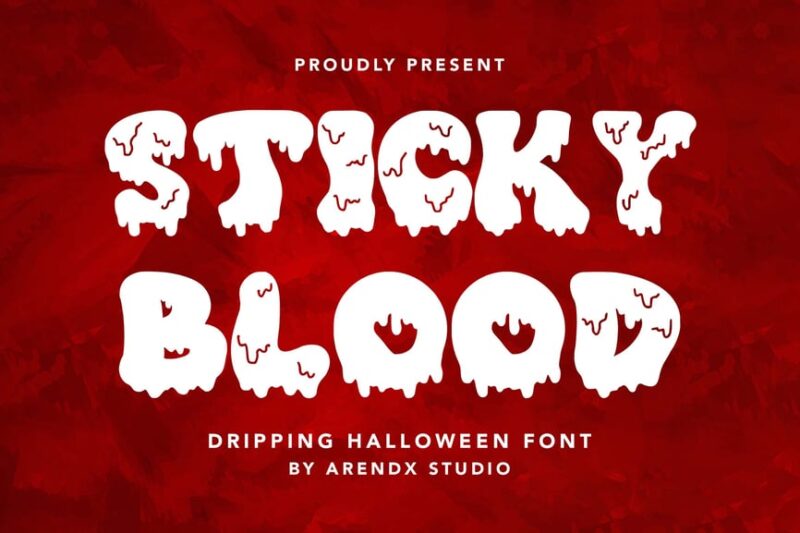 Sticky Blood - Dripping Halloween Font