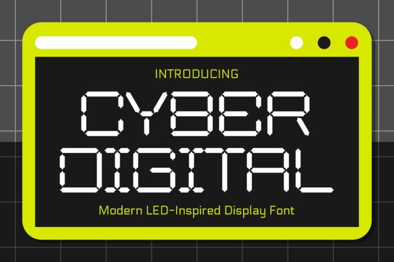 Cyber Digital LED-Inspired Font
