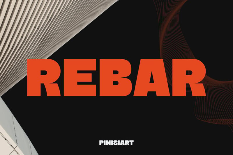 Rebar - Geometric Industrial Font