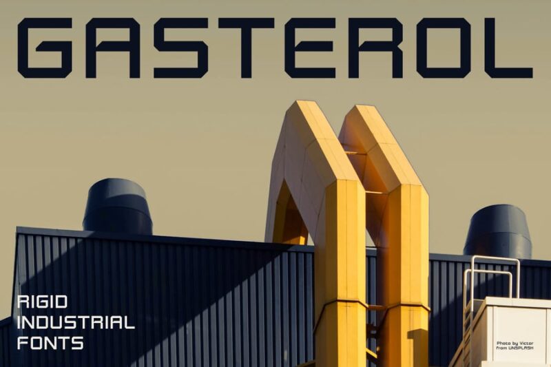 Gasterol - Industrial Steel Display Fonts