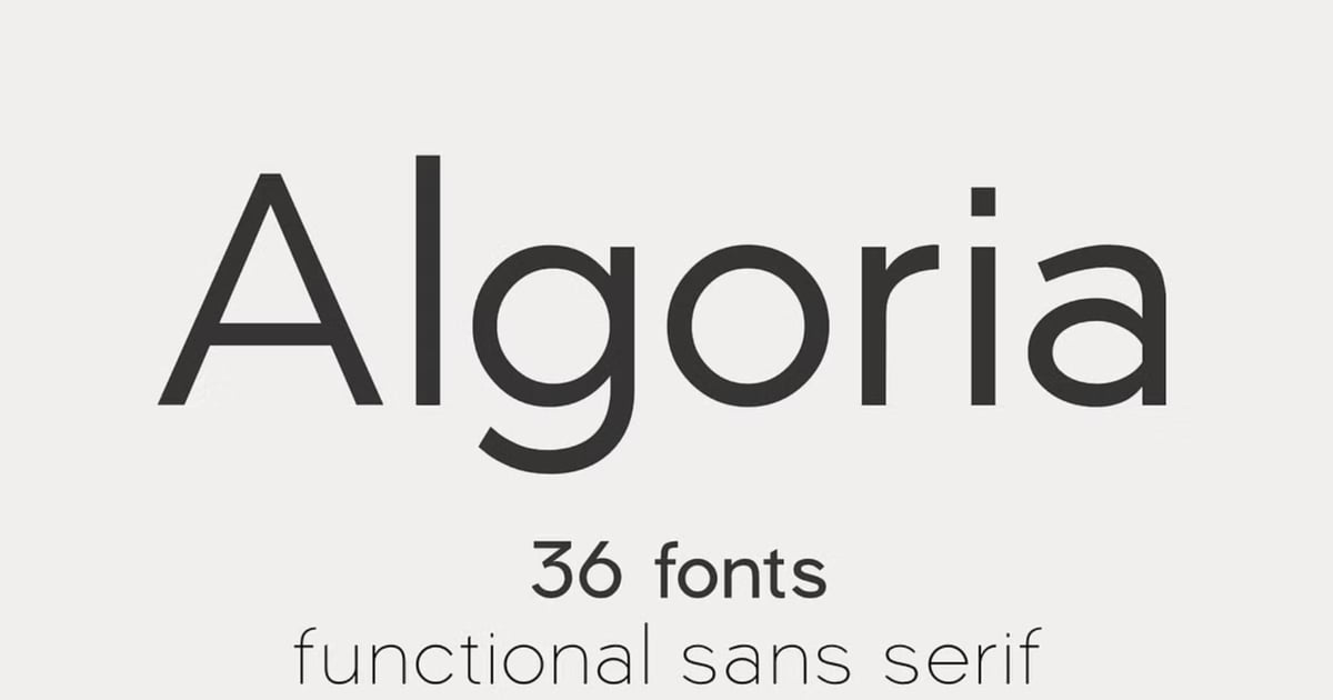 Algoria - A Functional Sans Serif