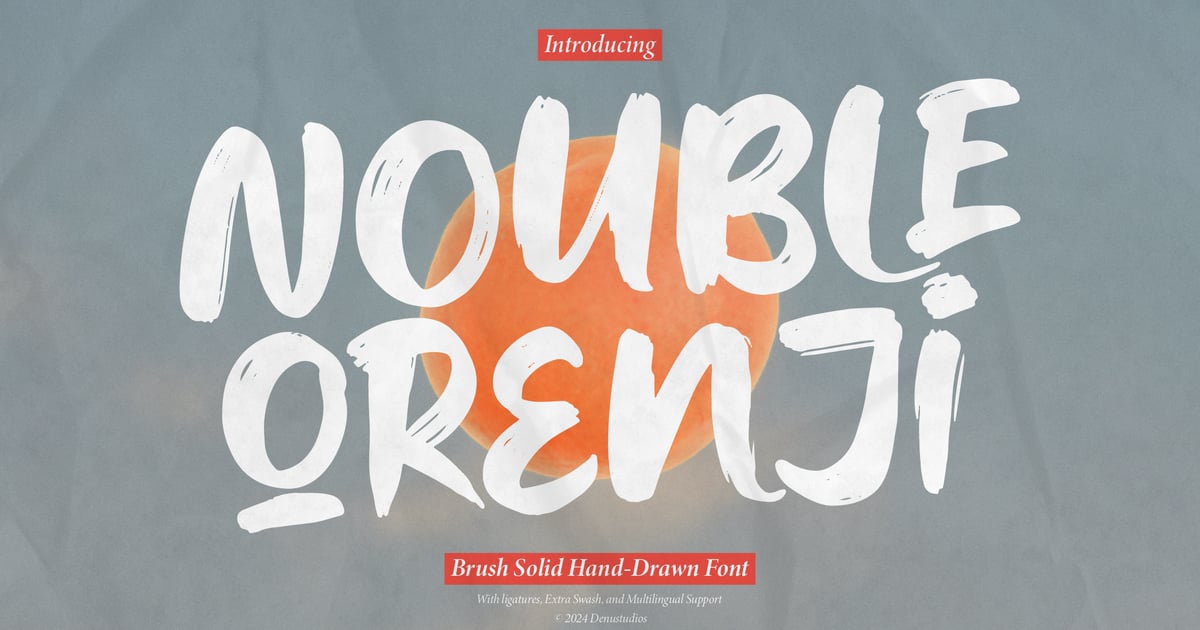 Nouble Orenji | Solid Hand Drawn Font