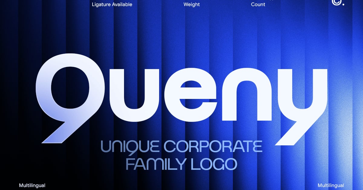 Queny - Unique Logo Corporate Famly Font
