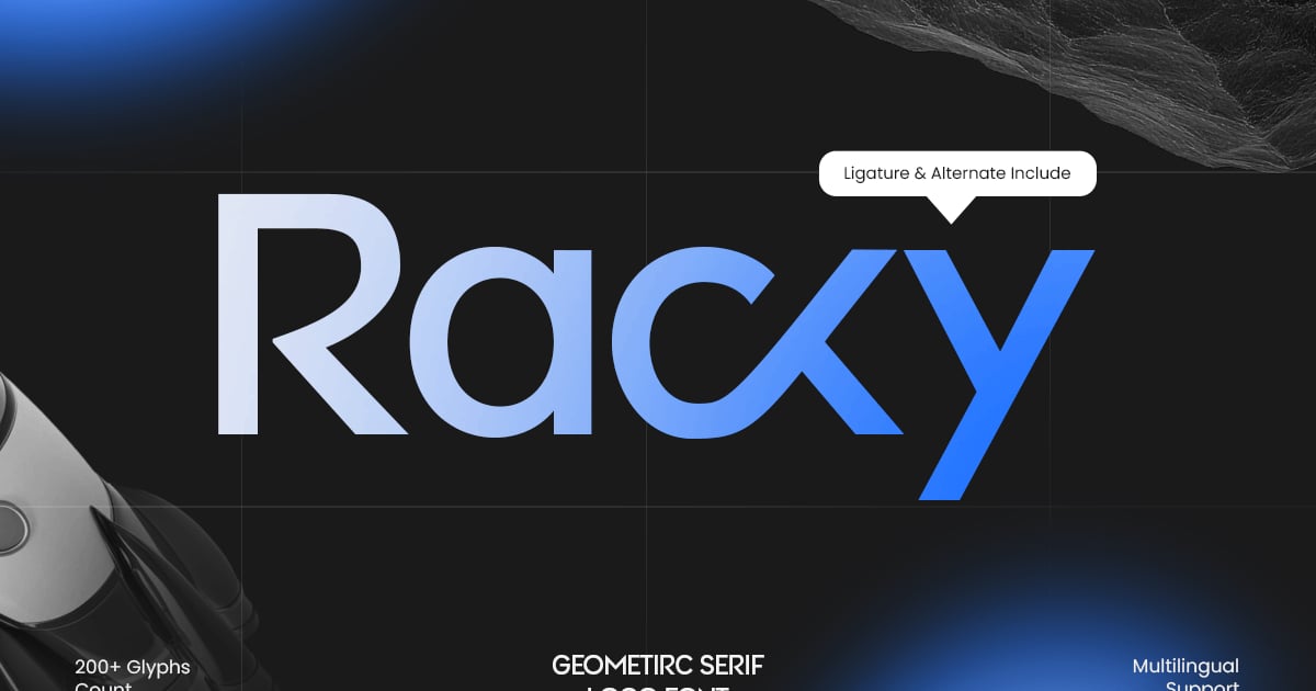 Racky - Geometirc Corporate Logo Font