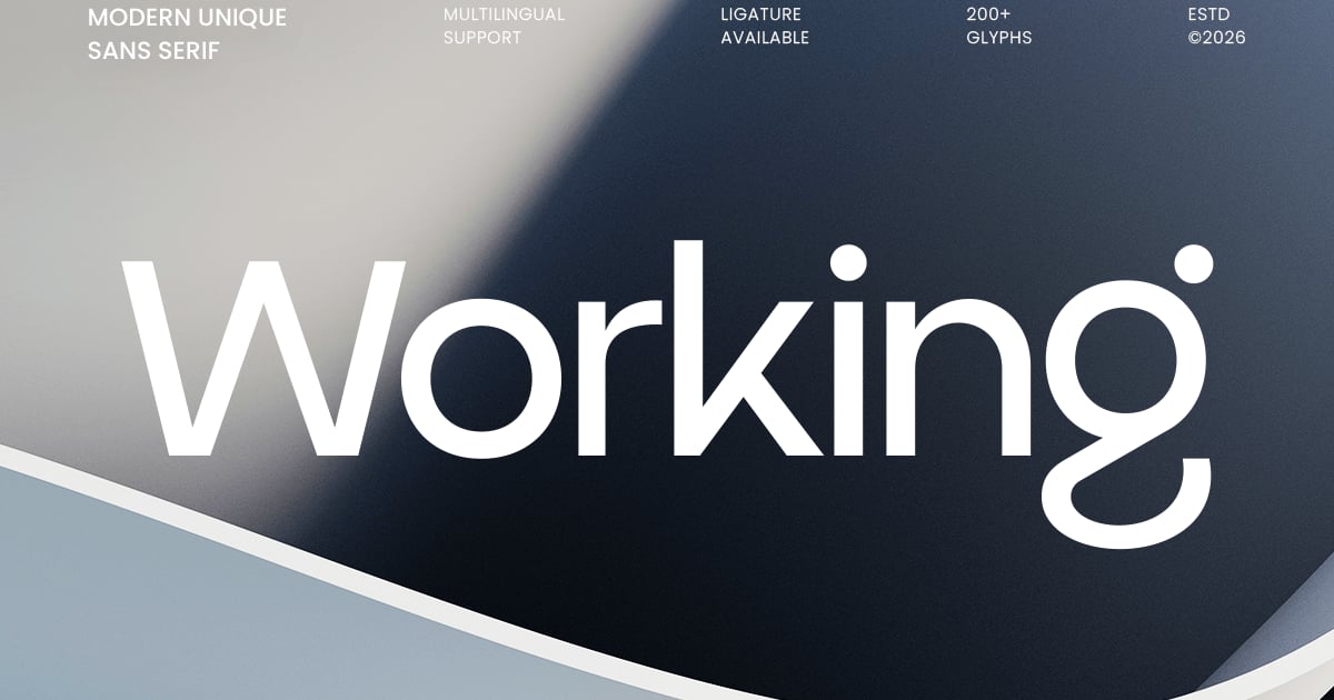 Working – Modern Minimalist Sans Serif Font